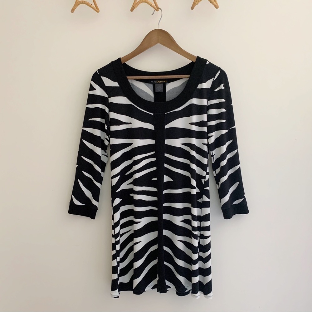 Eva Varro Bold Zebra Stripe Tunic Top Medium Mobwife